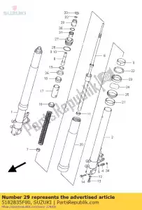 suzuki 5182835F00 regelaar, veer - Onderkant