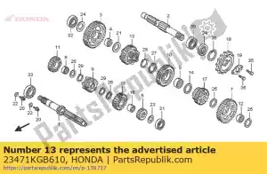 Honda 23471KGB610 gear, countershaft fourth - Bottom side