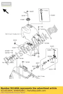 Kawasaki 921603864 amortecedor - Lado inferior