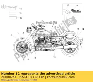 Piaggio Group 2H000741 lh decalque do painel lateral 