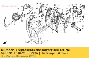 honda 64302KTF640ZM couvrir, fr. inférieur * r320p * (r320p perle rouge de sienne) - La partie au fond