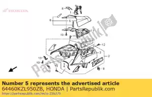 Honda 64460KZL950ZB deksel, hoofdleidingdeksel * pb3 - Onderkant