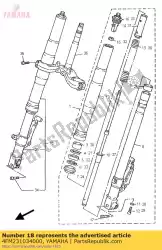 Ici, vous pouvez commander le ensemble de fourche avant (droite) auprès de Yamaha , avec le numéro de pièce 4FM231034000: