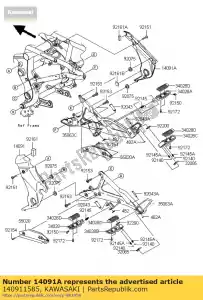 kawasaki 140911585 kuipdelen, grijs, links - Linkerkant