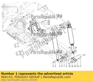 Piaggio Group 666143 amortiguador trasero - Lado inferior