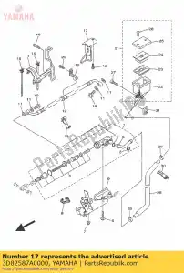 yamaha 3D82587A0000 soporte, manguera de freno - Lado inferior