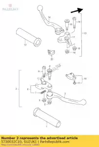 Suzuki 5730032C10 levier assy, ??brk. - La partie au fond