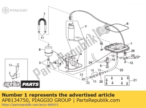 aprilia AP8134750 flange da bomba de combustível - Lado inferior