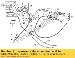 Aqui você pode pedir o alavanca do freio dianteiro / cilindro mestre em Piaggio Group , com o número da peça 00G02102081: