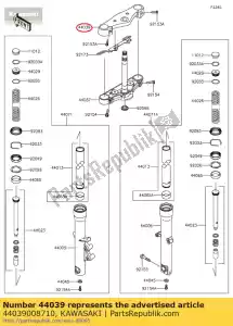 Kawasaki 44039008710 górny uchwyt na widelec, czarny - Dół