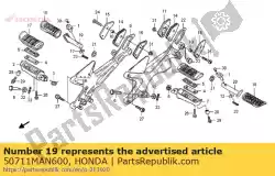 Aqui você pode pedir o bar, r. Degrau da garupa em Honda , com o número da peça 50711MAN600: