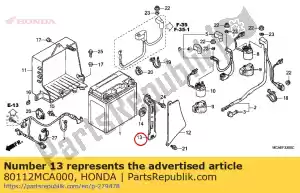 honda 80112MCA000 banda, bateria - Lado inferior