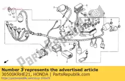 Here you can order the ignition coil from Honda, with part number 30500KRHE21: