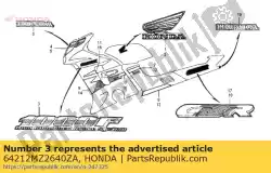 Here you can order the mark, upper cowl (###) *type20* (type20 ) from Honda, with part number 64212MZ2640ZA: