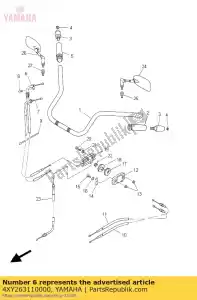 Yamaha 4XY263110000 kabel, gasklep 1 - Onderkant