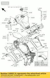 Here you can order the bracket-tank,f. M. Gray from Kawasaki, with part number 32052014626M: