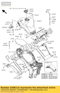 Kawasaki 32052014626M bracket-tank,f.m.gray - Bottom side