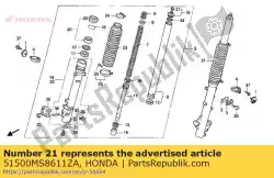 Ici, vous pouvez commander le fourche * nh35m / pb181 * auprès de Honda , avec le numéro de pièce 51500MS8611ZA: