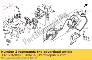 Honda 33702MZ0003 lente, luz traseira - Lado inferior