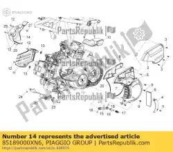 Tutaj możesz zamówić pokrywa ko? A ? A? Cuchowego. Szary od Piaggio Group , z numerem części 85189000XN6: