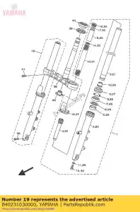 yamaha B40231030000 voorvork assy (r.h) - Onderkant