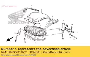 Honda 64101MGSD10ZC tampa, bagagem central * nha6 - Lado inferior