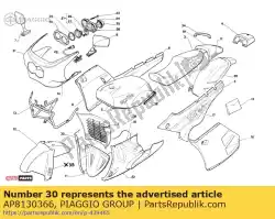 Qui puoi ordinare piastra anteriore doppio fanale da Piaggio Group , con numero parte AP8130366: