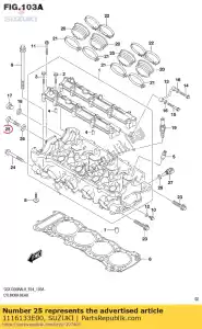 suzuki 1116133E00 bout, cilinderkop s - Onderkant