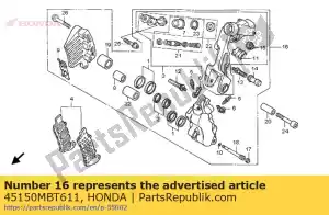 Honda 45150MBT611 caliper sub assy, - Bottom side