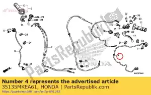 honda 35135MKEA61 interruptor definido, parada do motor e modo - Lado inferior