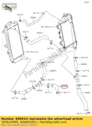 Here you can order the hose-cooling from Kawasaki, with part number 390620088: