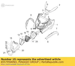 Ici, vous pouvez commander le fermeture inférieure du bouclier auprès de Piaggio Group , avec le numéro de pièce 65579500ND: