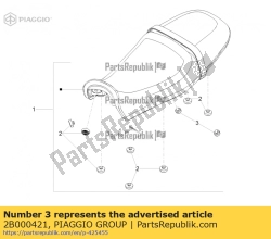 Aprilia 2B000421, Rubberen afstandsstuk, OEM: Aprilia 2B000421