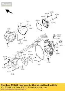 Kawasaki 921610492 damper - Bottom side