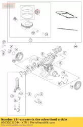Aqui você pode pedir o kit de anel de pistão d103 em KTM , com o número da peça 60630031044:
