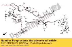 slang f, rr. Rem van Honda, met onderdeel nummer 43316MCT003, bestel je hier online: