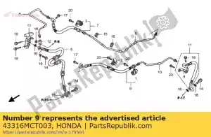 honda 43316MCT003 slang f, rr. rem - Onderkant