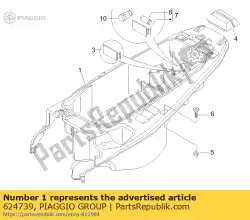 Aquí puede pedir conjunto de soporte de casco de Piaggio Group , con el número de pieza 624739: