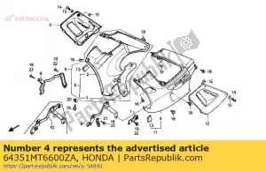 Honda 64351MT6600ZA conjunto de capucha - Lado inferior