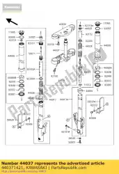 Here you can order the holder-fork under from Kawasaki, with part number 440371421: