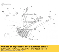 Aprilia 2B001806, Olie pijp, OEM: Aprilia 2B001806