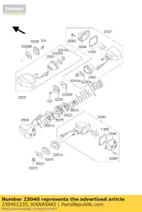 kawasaki 230401235 señal de lámpara, rr kle500-a1 - Lado inferior