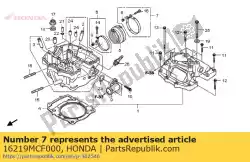 Aquí puede pedir banda, aislante de Honda , con el número de pieza 16219MCF000:
