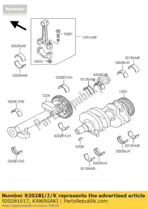 Kawasaki 920281917 tuleja wa?u korbowego bl - Dół