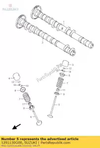 suzuki 1291130G00 válvula de admisión - Lado inferior