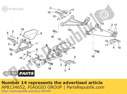 Aprilia AP8134652, Rechter voetsteun, OEM: Aprilia AP8134652