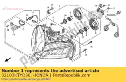 Here you can order the sub harness, fr. From Honda, with part number 32103KTYD30: