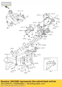 Kawasaki 391560975 almohadilla, 15x90x5 - Lado inferior