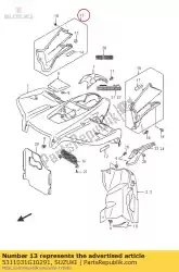 Qui puoi ordinare copertura, laterale, r da Suzuki , con numero parte 5311031G10291: