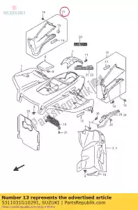 Suzuki 5311031G10291 cubierta, lateral, r - Lado inferior